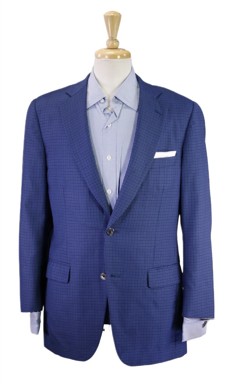 Paul Stuart Royal Blue Check Cashmere-Silk 2-Btn Sportcoat Blazer Jacket 38R